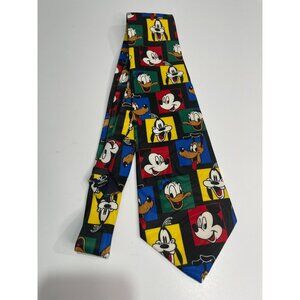 Vintage Disney Character Novelty Necktie Mickey Mouse Donald Duck Goofy Pluto